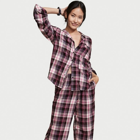 👀50% OFF👀 💕NWT‼️ Victoria's Secret brand Plaid Flannel Long PJ Set - Picture 5 of 10